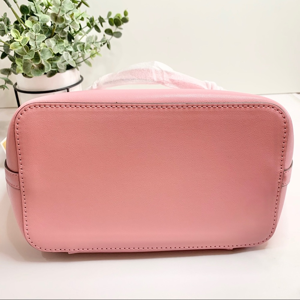 Michael Kors Eden Medium Bucket Leather Shoulder Crossbody bag Pink - Picture 14 of 15